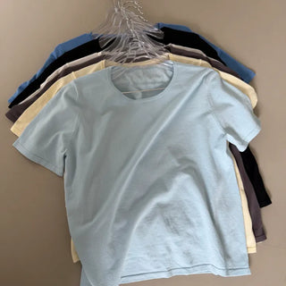 Core Cotton Short Sleeve Round Neck Knit