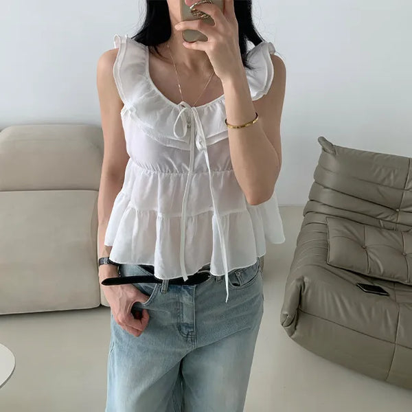 Frill Sleeveless Blouse