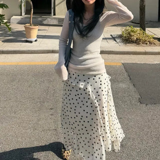 Lace Dot Long Skirt