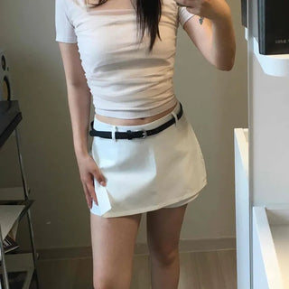 Zipper A-line Daily Casual Mini Skirt