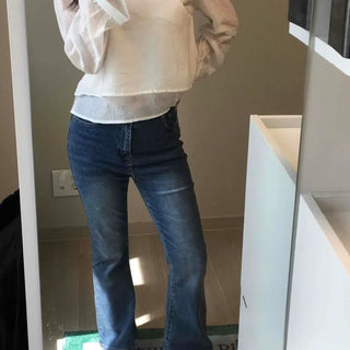 Washed Zipper Bootcut Regular Fit Daily Long Pants
