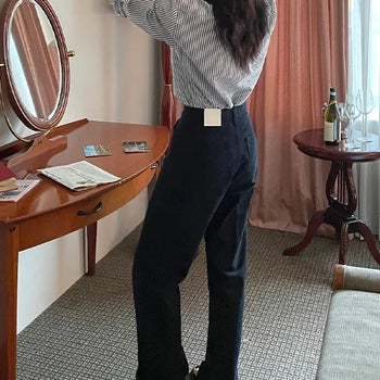 Summer Cotton Straight Long Wide Pants