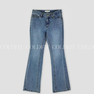 Low-rise slim bootcut denim pants