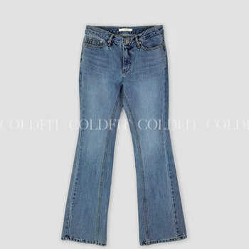 Low-rise slim bootcut denim pants
