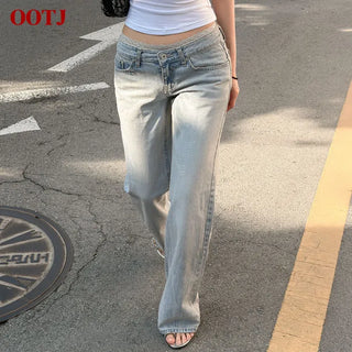 Peanuts Low denim straight pants