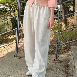 Loose Fit String Wide Daily Long Pants