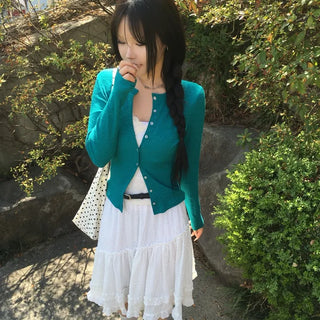 Pudding Round Delicate Fit Cardigan