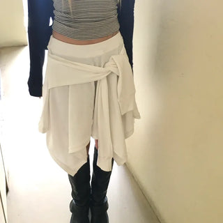 Rex Tie Asymmetrical Midi Skirt