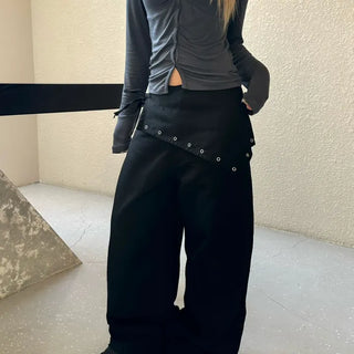 Warfit Eyelet Wrap Layered Wide Pants