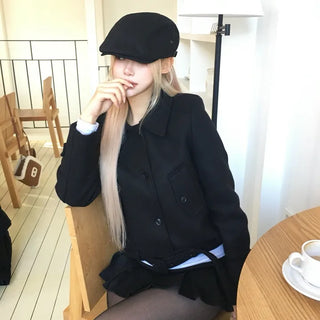 Haru Collar High-Neck Wool Crop Short Coat