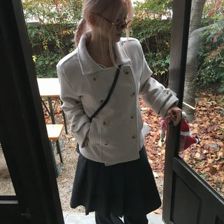 Pure Collar Button Quilted Short Coat