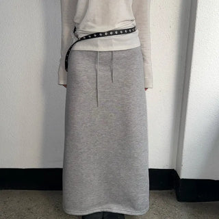 Ripen Maxi Brushed String Long Skirt