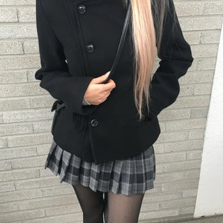 Coco High-neck Button Mid-length Coat