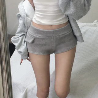 Angora Fluffy Short Knit Pants