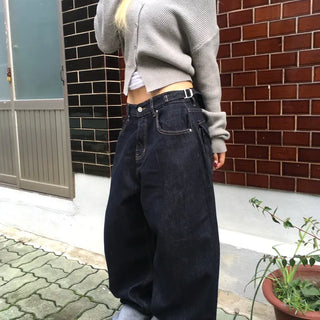 Rope Side Buckle Big Pocket Roll-up Wide Pants