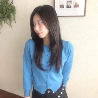 Regular Fit Plain Button Long Sleeve Daily Cardigan
