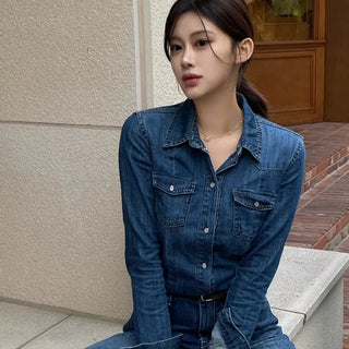 Sky Slim Sand Denim Shirt