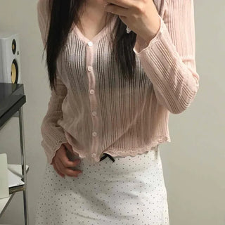 Plain Button Down Regular Fit Long Sleeve Cardigan