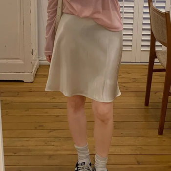 Sijeon Satin Midi Skirt