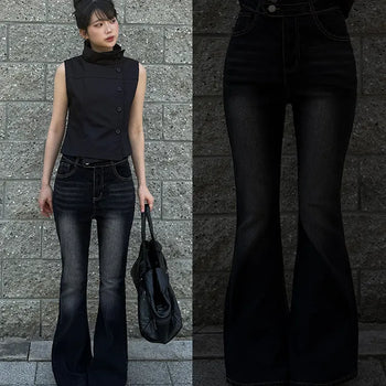 Two-Button Back Pocket Bootcut Pants