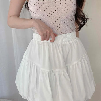 Shirred Tiered A-Line Daily Mini Skirt