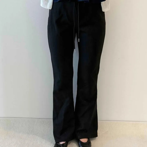 String Plain Flare Wide Loose Fit Daily Training Bottoms