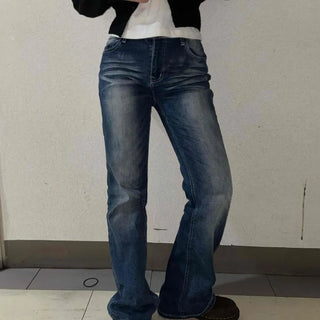 Regular Fit Washed Zipper Bootcut Long Pants
