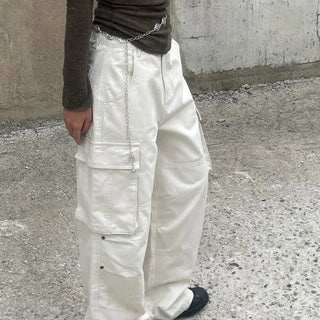 Fizz Snap Pintuck Cotton Wide Pants