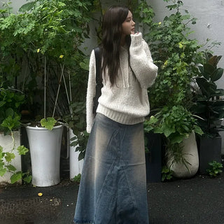 Yopi Alpaca Loose Hooded Knit