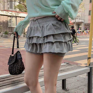 Vetimer String Tiered Skirt Pants