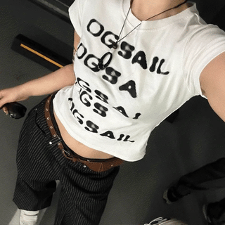 strawberry lettering T-shirt