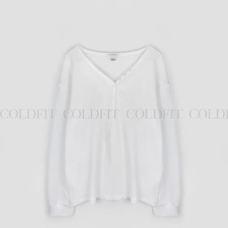 Henley neck waffle t-shirt