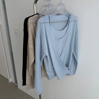 Hermès Knit Sleeveless Wrap Cardigan Set