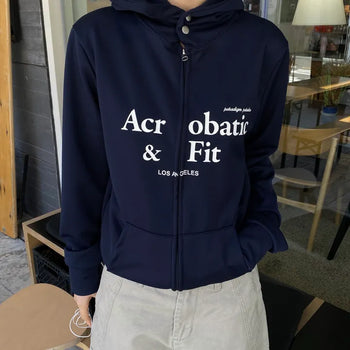 Cash Printed Jersey Zip-Up Hoodie