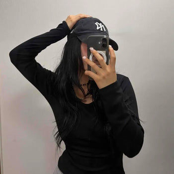 Slim Fit Plain Basic Daily Long Sleeve T-shirt