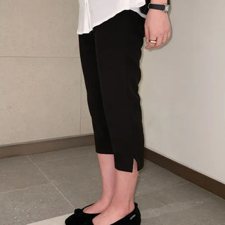Rondy Slit Capri Pants, 3/4 Length, 8/4 Length, Stretch Biker Pants, Wedding Guest Look Slacks, Spring Summer