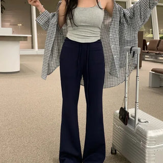 Stretchy Airport Pants Bootcut Training Pants High-Waisted Straight Tummy Control