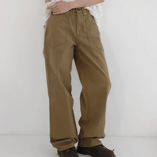 Bind Straight Fit Herringbone Pants