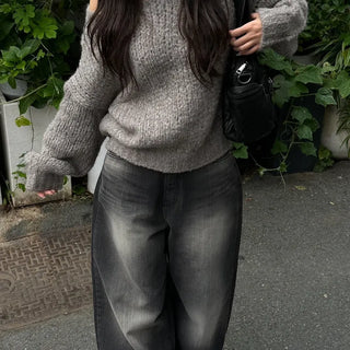 Sophie Alpaca Balloon Loose Boat Neck Knit
