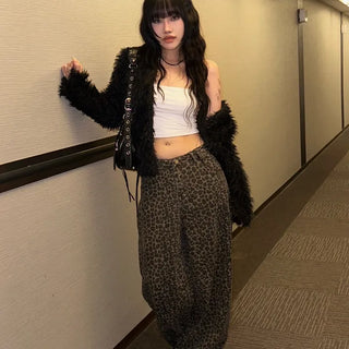 Leopard Cutout Mega Wide Pants