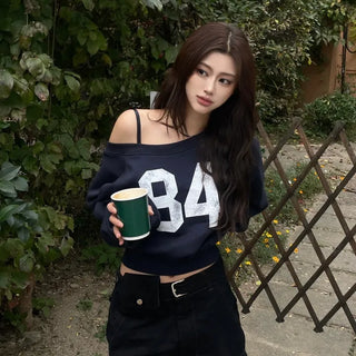 Mitsu One-Shoulder Fleece Sweatshirt