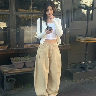 Lopin Pintuck Cut Fleece-lined Wide Pants