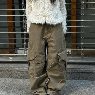 Cupid Washed Pintuck Over Cargo Pants