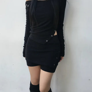 His Snap Button Slim Line Slit T-shirt