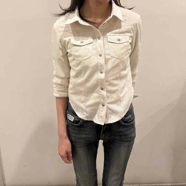 Flap Pocket Double Pocket Button-Down Plain Regular Fit Shirt