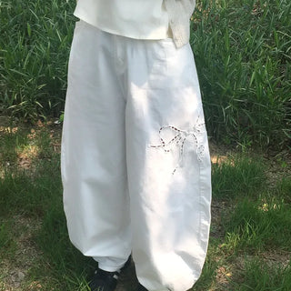 Summer Side Ribbon Wide Pants