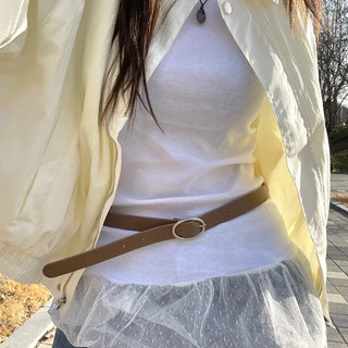 Cow Oval Layered Basic Belt