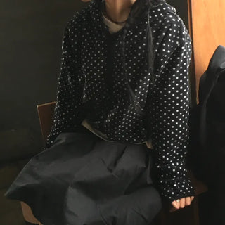 Purin Dot Hooded Fleece Zip-Up