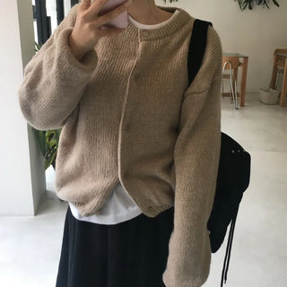 Yeori Alpaca Round Cardigan