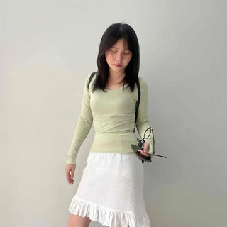 Frill A-line Daily Midi Skirt